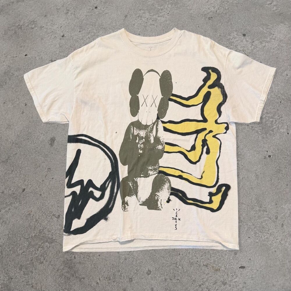 AOP Travis Scott Cactus Jack x Kaws For Fragment T-Shirt Teeshirt XL